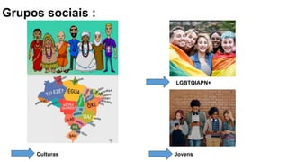 Grupos sociais :
Culturas Jovens
LGBTQIAPN+
 