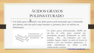 Lipídios Energia e Funções vitais para nosso corpo | PPTX