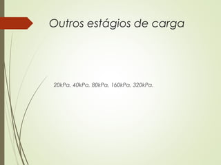 Outros estágios de carga
20kPa, 40kPa, 80kPa, 160kPa, 320kPa.
 