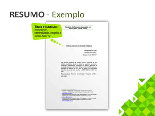 RESUMO - Exemplo 
 