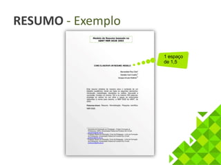 RESUMO - Exemplo 
 