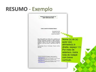 RESUMO - Exemplo 
 