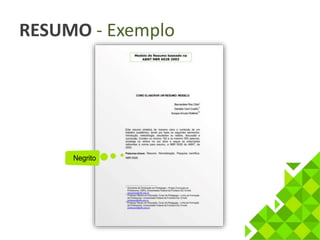 RESUMO - Exemplo 
 