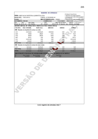 205
Livro registro de entradas mês 7
 