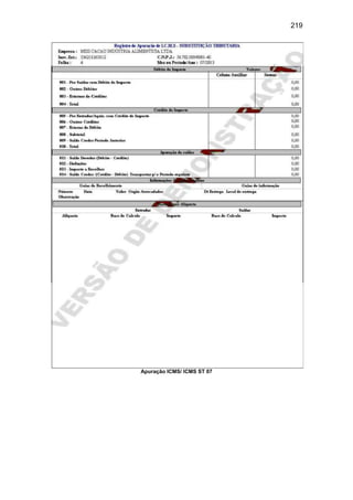 219
Apuração ICMS/ ICMS ST 07
 