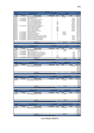 370
Livro Razão 08/2013
 