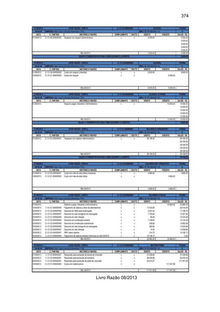 374
Livro Razão 08/2013
 