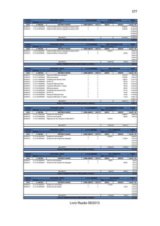 377
Livro Razão 08/2013
 
