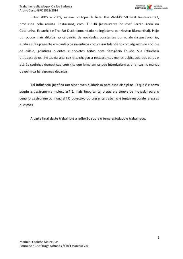 Gastronomia Molecular... Ciência na cozinha