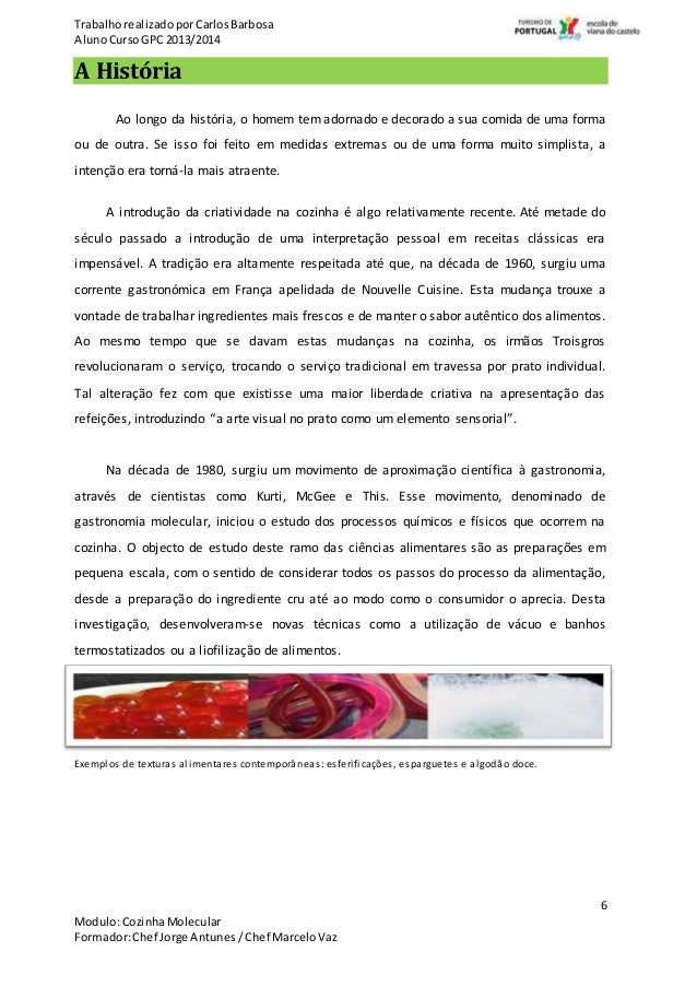 Gastronomia Molecular... Ciência na cozinha