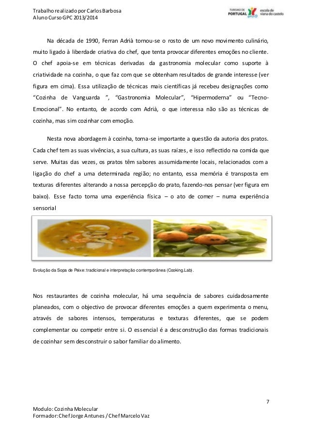 Gastronomia Molecular... Ciência na cozinha