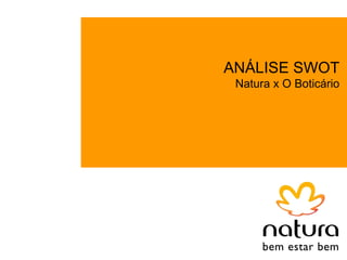 ANÁLISE SWOT
 Natura x O Boticário
 