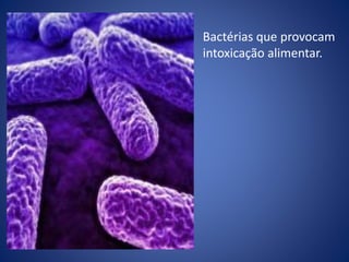 Bactérias que provocam
intoxicação alimentar.
 