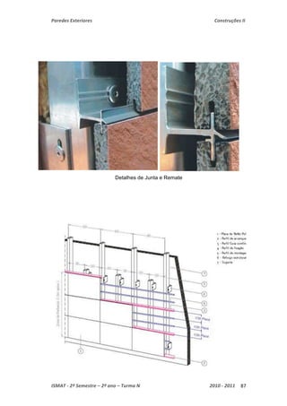 Paredes Exteriores Construções II 
Detalhes de Junta e Remate 
ISMAT ‐ 2º Semestre – 2º ano – Turma N 2010 ‐ 2011 87 
 