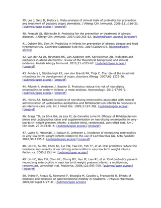 Trabalho probiótico em pediatria