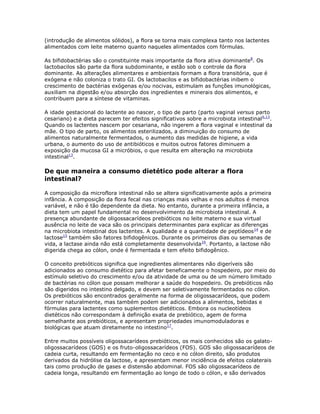 Trabalho probiótico em pediatria