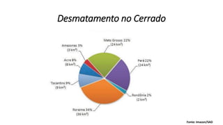 Desmatamento no Cerrado
Fonte: Imazon/SAD
 