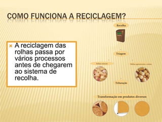 COMO FUNCIONA A RECICLAGEM?
 A reciclagem das
rolhas passa por
vários processos
antes de chegarem
ao sistema de
recolha.
 