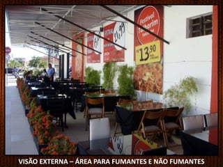 VISÃO EXTERNA – ÁREA PARA FUMANTES E NÃO FUMANTES
 
