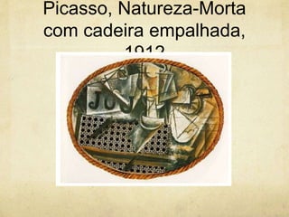 Picasso, Natureza-Morta
com cadeira empalhada,
1912
 