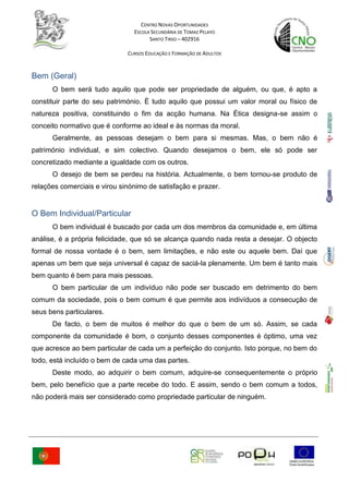 Trabalho sobre o bem...