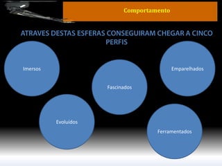Ferramentados 
Emparelhados 
Imersos 
Evoluídos 
Fascinados 
Comportamento  