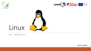 Linux
SO - MODULO 4
Rui Faria Nº21
 