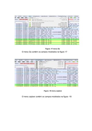 Figura -17 menu Go
O menu Go contém os campos mostrados na figura 17
Figura -18 menu capture
O menu capture contém os campos mostrados na figura -18
 