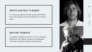 06
XUSTO CASTELO "O RUBIO"
É o home que aparece morto na praia de Panxón.
Foi un dos supervivintes do naufraxio de 12 anos...