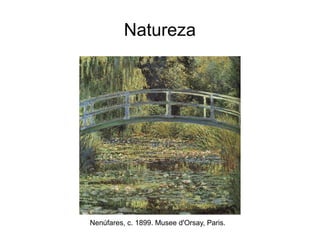 Natureza
Nenúfares, c. 1899. Musee d'Orsay, Paris.
 