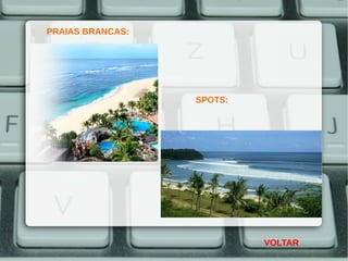 PRAIAS BRANCAS:
SPOTS:
VOLTAR
 