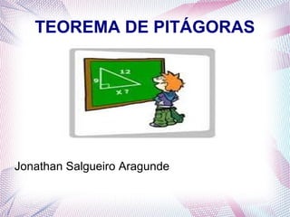 TEOREMA DE PITÁGORAS 
Jonathan Salgueiro Aragunde 
 