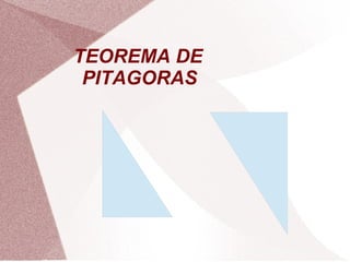 TEOREMA DE 
PITAGORAS 
 