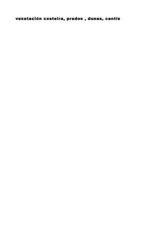 vexetación costeira, prados , dunas, cantís
 