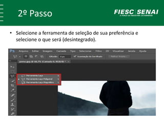 2º Passo
• Selecione a ferramenta de seleção de sua preferência e
selecione o que será (desintegrado).
 