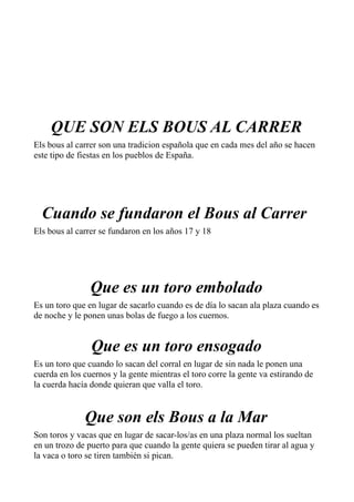 Trabjo bous al carrer