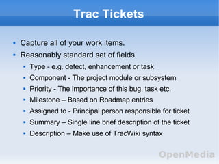 Trac  Project And Process Management For Developers And Sys Admins Presentation