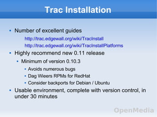 Trac  Project And Process Management For Developers And Sys Admins Presentation