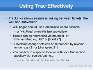Trac  Project And Process Management For Developers And Sys Admins Presentation