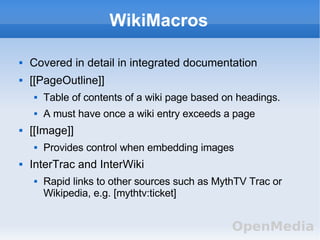 Trac  Project And Process Management For Developers And Sys Admins Presentation