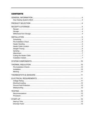 Trace Heating Cables Self Regulating - Installation Manual | PDF