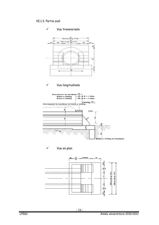 - 34 -
LPEGC Année universitaire 2010/2011
VI.1.3. Partie aval
 Vue transversale
 Vue longitudinale
 Vue en plan
 