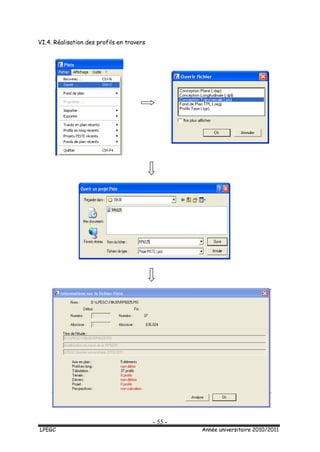 - 55 -
LPEGC Année universitaire 2010/2011
VI.4. Réalisation des profils en travers
 