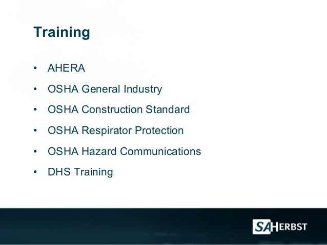 Trace Asbestos Presentation from SA Herbst