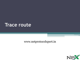 Trace route
www.netprotocolxpert.in
 