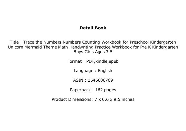 E P U B Library Trace The Numbers Numbers Counting Workbook For Pre