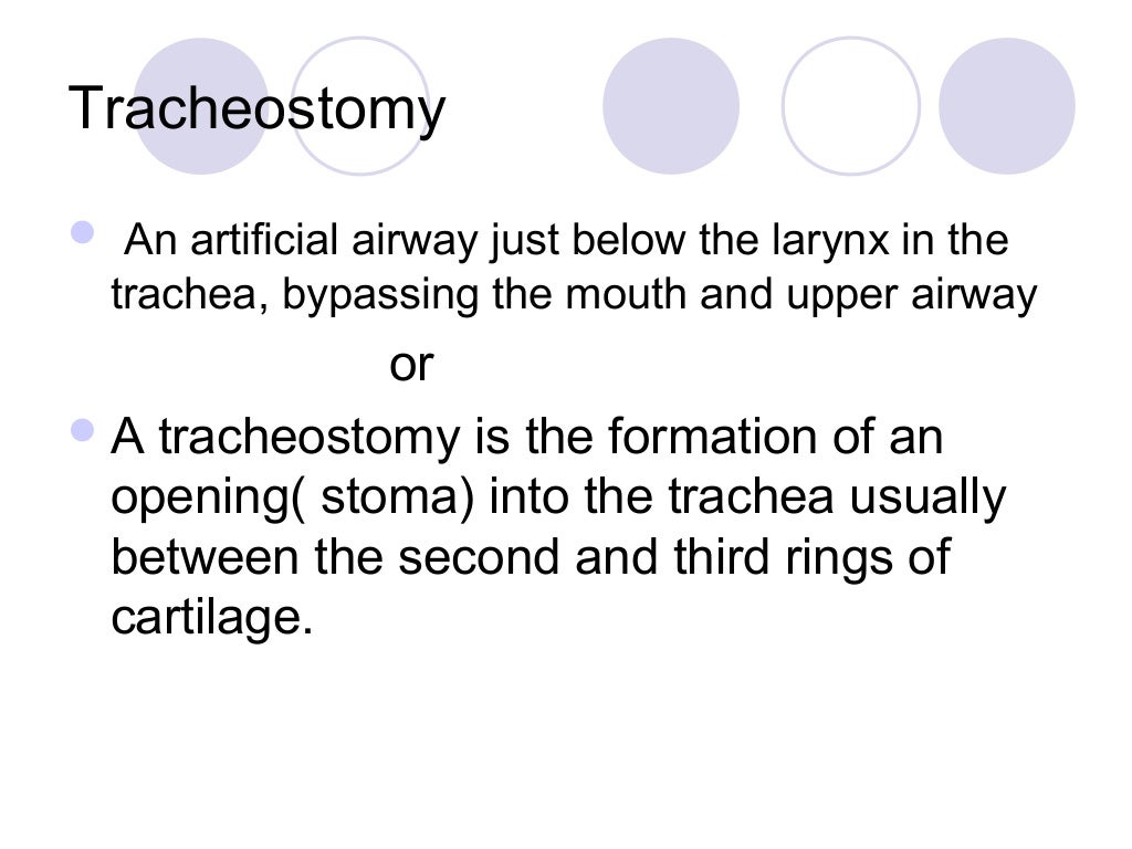 Tracheostomy and its post op care last