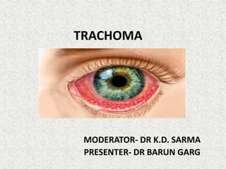 TRACHOMA
MODERATOR- DR K.D. SARMA
PRESENTER- DR BARUN GARG
 