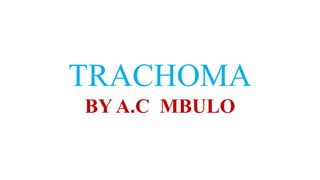 TRACHOMA
BY A.C MBULO
 