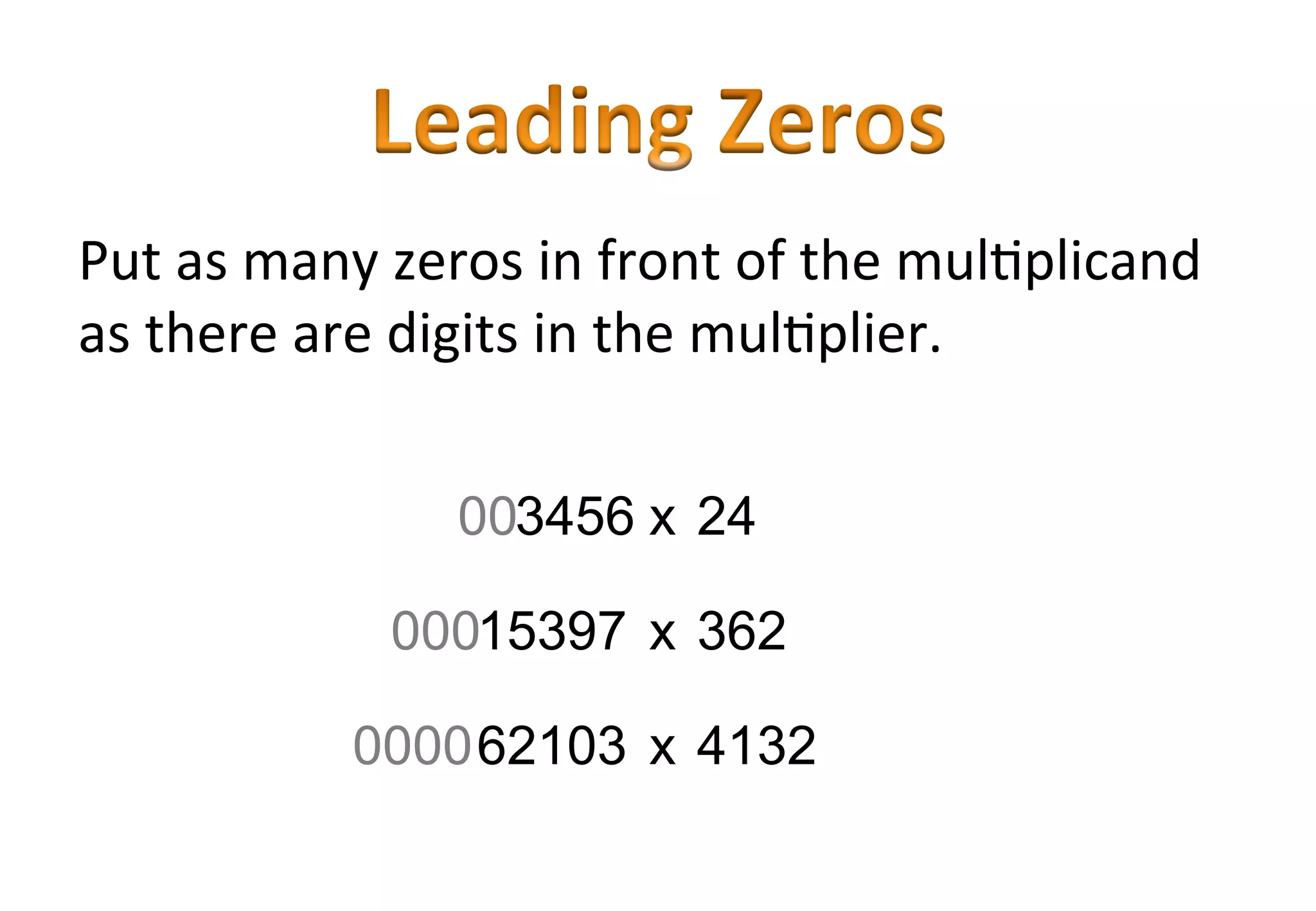 Trachtenberg speed math 2 digit direct multiplication ppt